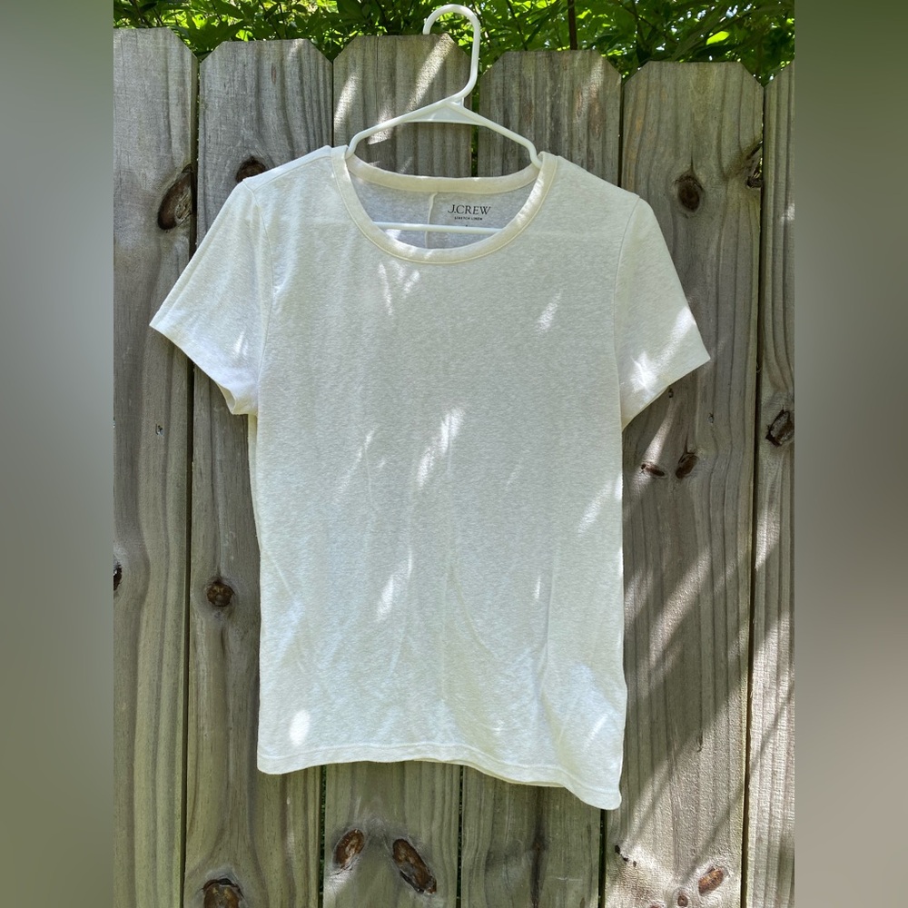 J. Crew Women's Cream Short Sleeve Tee
